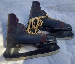 American Wildcat Vintage Hockey Ice Skates Black Brown  - $42.06