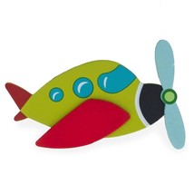 Painted Finished Wooden Airplane Shape Cutout DIY Craft 4.75 Inches - £14.94 GBP