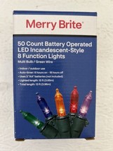Merry Brite 50 Count Battery Operated LED Incandescent-Style 8 Function Lights - £11.60 GBP