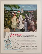 1955 Print Ad Nassau Bahamas Development Board Happy Lady - £10.08 GBP