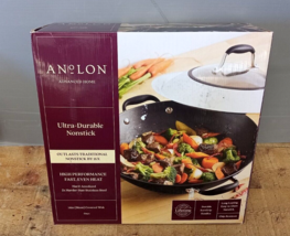 Anolon Advanced Home Ultra Durable Nonstick 14&#39;&#39; Covered Stir Fry Wok - ... - £59.85 GBP