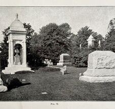 Grave Tombstone Architecture Example 1899 Victorian Art Drawing &amp; Design... - $12.50