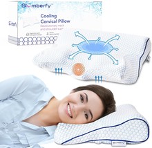 Cooling Cervical Pillow for Neck Pain Relief Contoured Support for All Sleep Pos - £56.69 GBP