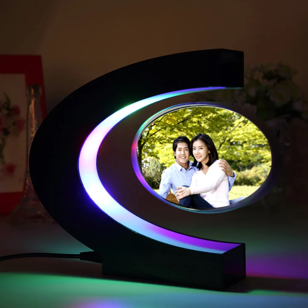 LED Electronic Magnetic Levitation Photo Frame Floating Photo Frame Novelty Gift - £172.03 GBP