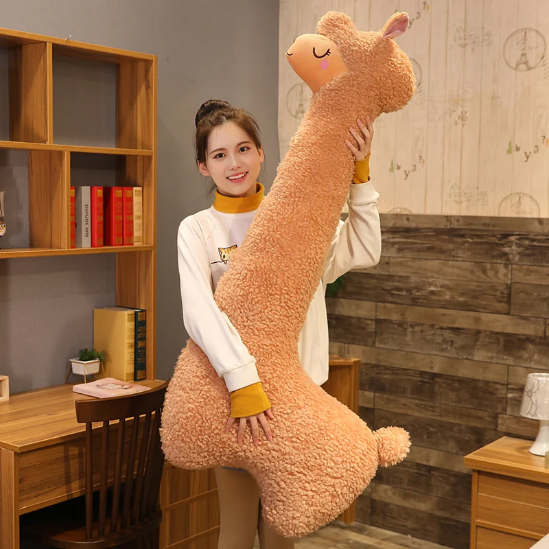 Huge White Brown Alpaca Plush Creative Sheep Kawaiis 130CM - $10.38