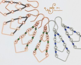 Handmade Copper or Stainless Steel Earrings Chain Link Neckties - $23.00+