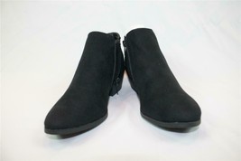 NIB Style &amp; Co Black Faux Suede Side Zip Bootie Stacked Heel Sz 5.5 M  - £44.82 GBP
