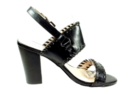 NICOLE MILLER NY Women Size 8 High Heel Black Slingback Sandal Western Victoria - £19.65 GBP