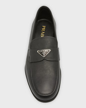Men&#39;s PRADA Black Triangle Logo Saffiano Leather Loafers Size UK 11/US 12 - £648.95 GBP