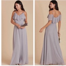Birdy Grey JANE CONVERTIBLE DRESS CHIFFON Silver Medium New NWT NO SLIT - $580.77 MXN