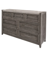 62&quot; Gray Solid Wood Seven Drawer Triple Dresser - $1,318.49