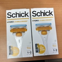 2x Schick Hydro Skin Comfort Stubble Eraser Razor with 2 Razor Refill Bl... - $14.73