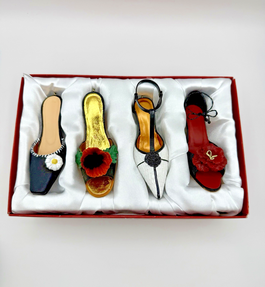RARE J.C. Penney Shoe Ornament Set 4 Mini High Heel Shoes, Holiday Decor... - $24.24 RARE J.C. Penney Shoe Ornament Set 4 Mini High Heel Shoes, Holiday Decor... - $24.24