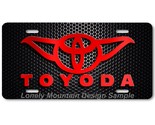 Toyoda Parody Art Red on Mesh FLAT Aluminum Novelty Auto Car License Tag... - $17.99