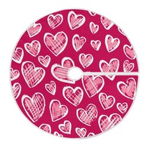 35.4&quot; Valentine&#39;S Day Christmas Tree Skirt,Pink Heart Suede Xmas Tree Skir Suita - £25.29 GBP