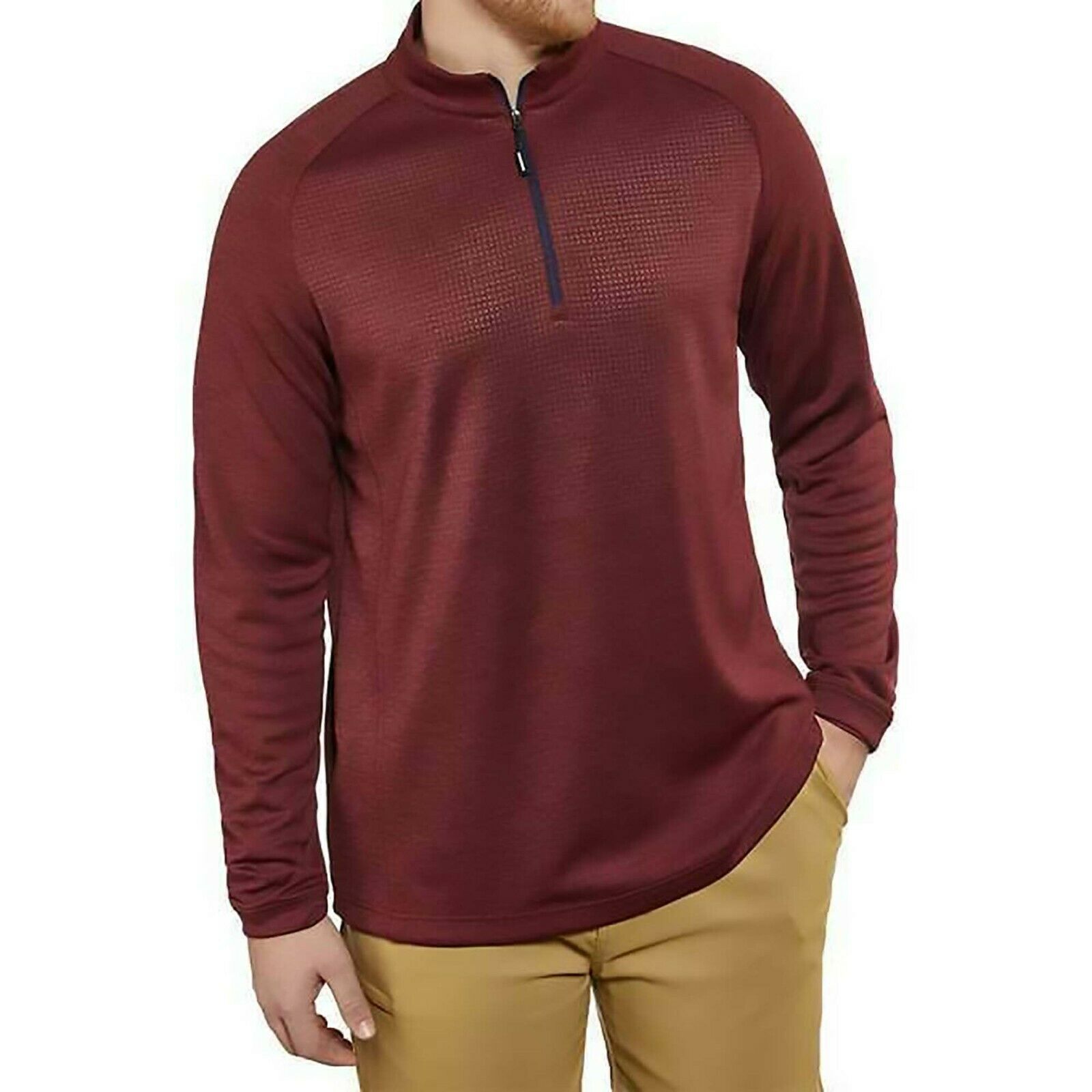 BOLLE 1/4 Zip Pullover Performance Sweatshirt, RHODODENDRON, XXL  - $11.00