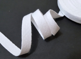 3/8&quot; 1cm wide - 5yds -50 yds  white cotton Twill ribbon Tape TR11 - £5.48 GBP+