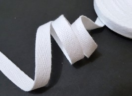 3/8&quot; 1cm wide - 5yds -50 yds  white cotton Twill ribbon Tape TR11 - $6.99+