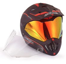 NENKI Helmets Full Face Dual Sport Matt Black Red DOT Motorcycle Helmet ... - £87.86 GBP
