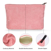 Vintage Corduroy Makeup Bag Cosmetic Pouch Make Up Travel Purse Organizer Cosmet - £13.13 GBP