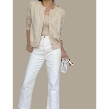 Daily Cut Cotton Cashmere Cardigan &amp; Tank in Sand Small/Medium NWT - £68.46 GBP