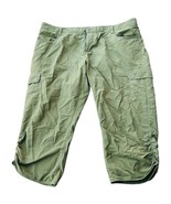  Woolrich Green Linen Blend Cargo Pants Women’s 12 Outdoor Utility - $30.39