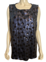 NWT RSVP by Talbots Women&#39;s Blue Sequined Sleeveless Top Size 3X - £45.26 GBP