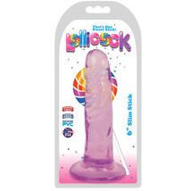 Curve Toys Lollicock Slim Stick 6 in. Dildo with Suction Cup Grape Ice - £21.07 GBP