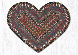 Earth Rugs C-43 Burgundy Blue Gray Heart Braided Rug 20&quot; x 30&quot; - £31.57 GBP