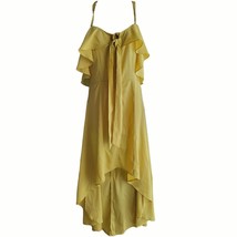 Yellow Button Front Hi Lo Dress Size 4/6 - £11.01 GBP