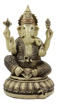 Ebros 9.5&quot; Tall Hindu Supreme God Ganesha Meditating On Lotus Throne Statue - £28.76 GBP