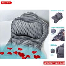 Luxurious 3D AirMesh Bath Pillow with Non-Slip Suction Cups for Ultimate... - $46.48