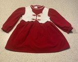 Vintage Allison Ann Red Velvet Toddler Christmas Dress With White Faux V... - £12.21 GBP