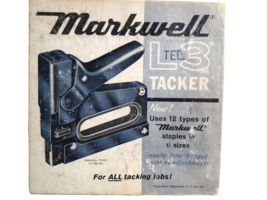 Vintage Markwell L3 Tacker Heavy Duty Staple Gun With  Box of Staples - £15.55 GBP