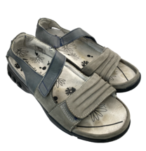 Therafit Lola Women&#39;s Leather Comfort Sandals Blue Grey EU 37 - $37.99