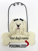 Personalized Maltese Dog Name Mini Sign Hanger Decor Figure Ornament - £11.98 GBP