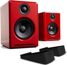 Audioengine A2+ Plus Powered Bluetooth Speakers and DS1 Desktop Speaker, Red - £308.38 GBP