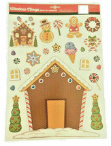 Christmas Window Clings Gingerbread House Sticks Glass Fridge Appliances... - £10.83 GBP