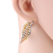 Tricolor Silver, Gold & Rose Tone Hoop Earrings- United Elegance - £21.36 GBP