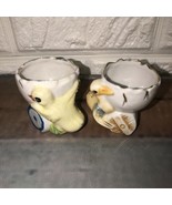 Vtg Lusterware Egg Cup Duck &amp; Chick Hand Painted-Japan Lot Of 2 RARE - $877.34 MXN