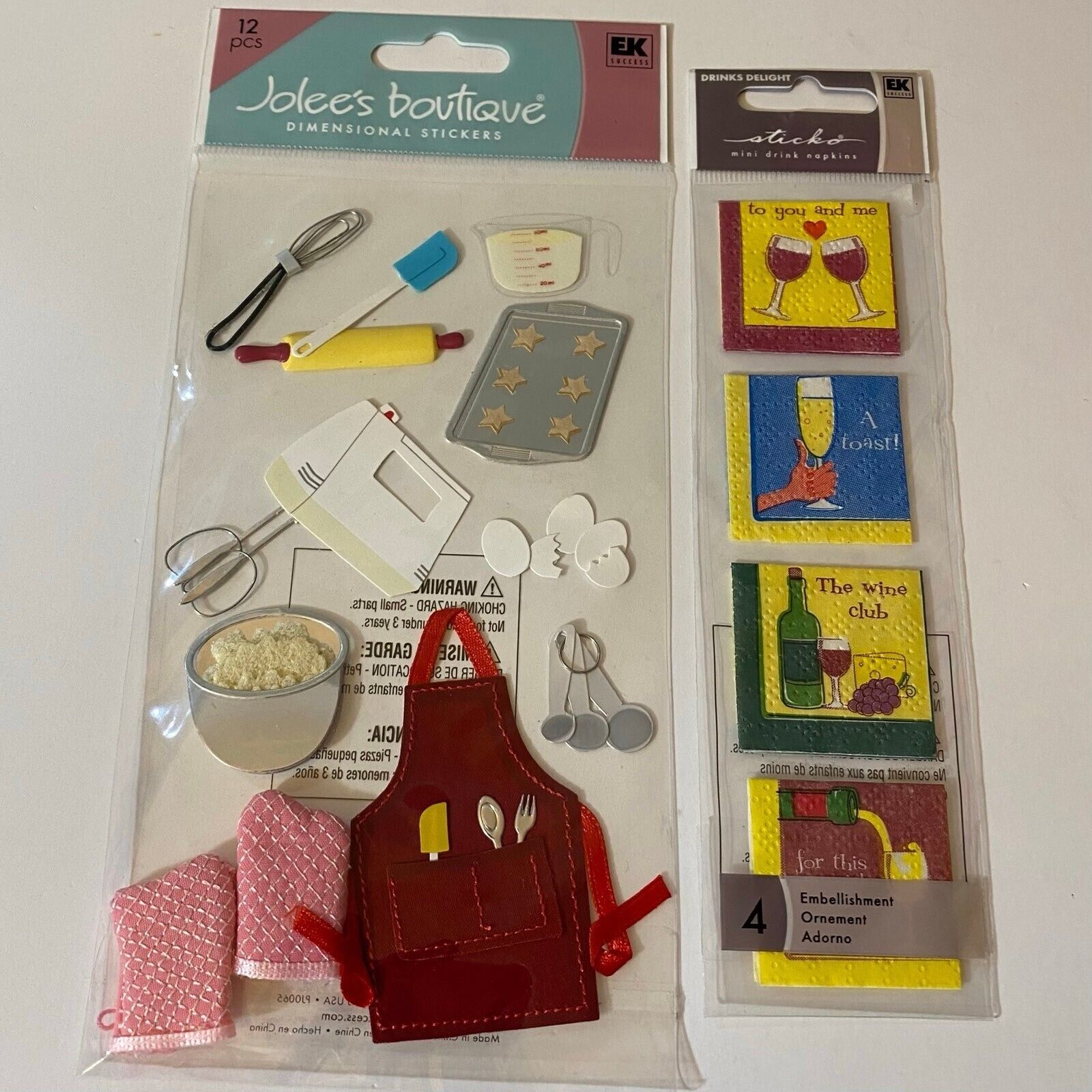 Primary image for Jolee’s Boutique Baking & EK Success Mini Drink Napkins Scrapbook Stickers