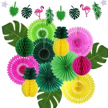 Hawaiian Party Decorations, Tropical Birthday Party Supplies Flamingo And Palm L - £27.25 GBP