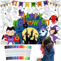 Halloween Giant Coloring Poster 43 X 32 Inch Happy Halloween Coloring Sheet Hall - £16.44 GBP