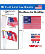 5 X 8 In American Flags Us Flags / Mini American Country Flag On Stick S... - £15.71 GBP