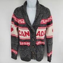 Bluenotes Cardigan Sweater Gray Shawl Collar Cowichan Style Canada Women... - £27.21 GBP