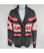 Bluenotes Cardigan Sweater Gray Shawl Collar Cowichan Style Canada Women... - £27.33 GBP