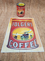 Vintage 1950s Folgers Coffee Premium Puzzle Can with Puzzle Complete - €42,87 EUR