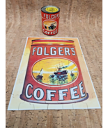 Vintage 1950s Folgers Coffee Premium Puzzle Can with Puzzle Complete - €42,87 EUR