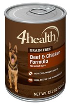4health Grain Free Adult Beef and Chicken Recipe Wet Dog Food, 1 Can - 1... - $11.07