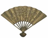 Asian Hand Fan Solid Brass with Ornate Embellished Dragon Design - $15.79